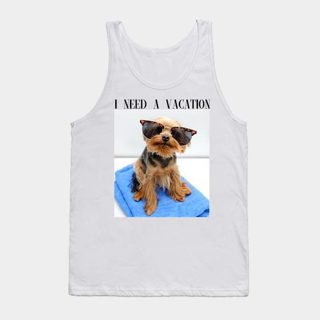 Cute Yorkie Vacation Photo Tank Top by Simple Wishes Art